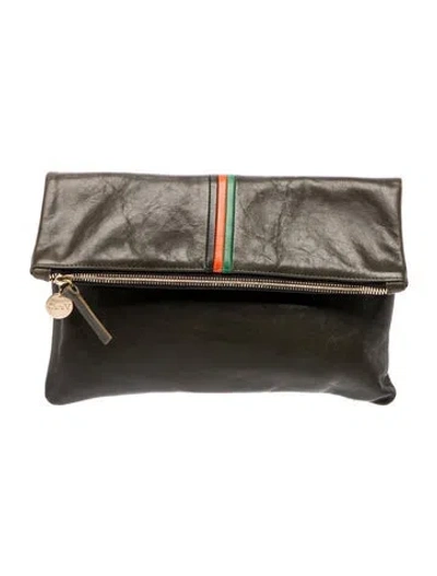 Pre-owned Clare V Leather Clutch In Gray