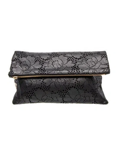 Pre-owned Clare V Leather Clutch In Gray