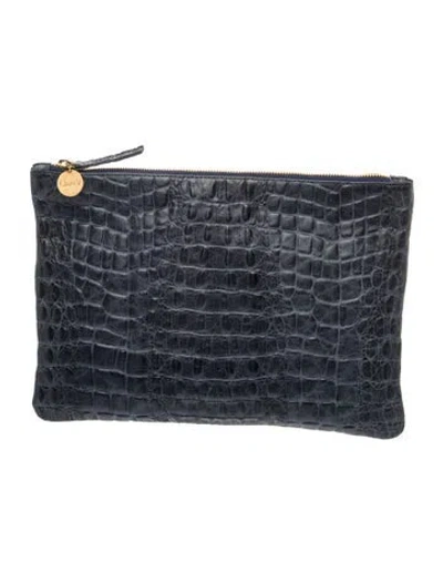 Pre-owned Clare V Leather Clutch In Grey
