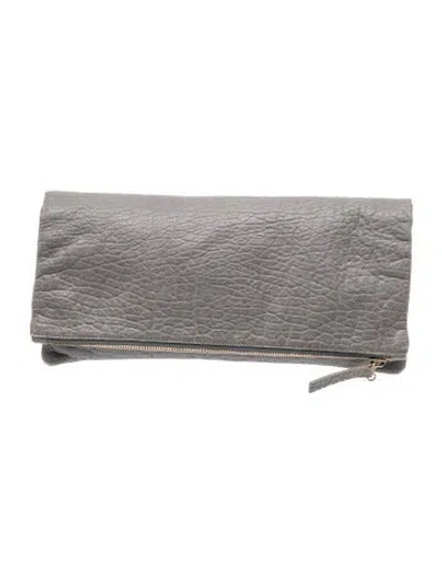 Pre-owned Clare V Leather Clutch In Grey