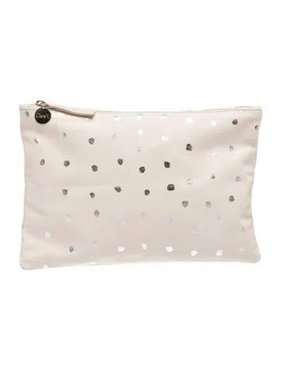 Pre-owned Clare V Leather Clutch In Metallic/neutrals