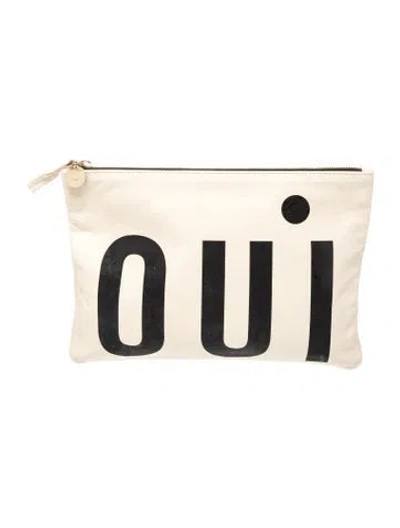 Pre-owned Clare V Leather Clutch In Neutral