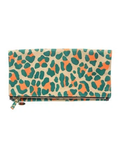 Pre-owned Clare V Leather Clutch In Neutral