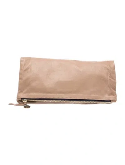 Pre-owned Clare V Leather Clutch In Neutrals