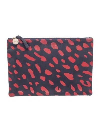Pre-owned Clare V Leather Clutch In Purple