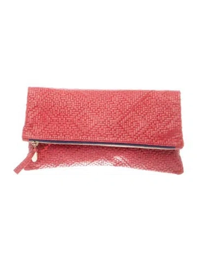 Pre-owned Clare V Leather Clutch In Red