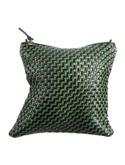 Pre-owned Clare V Leather Clutch Small In Green