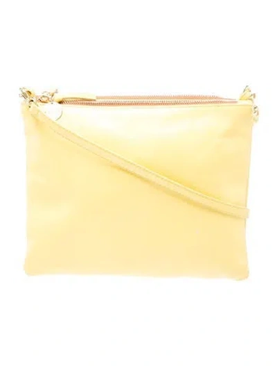 Pre-owned Clare V Leather Clutch In Yellow