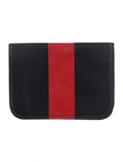 Pre-owned Clare V Leather Colorblock Pattern Wallet In Black