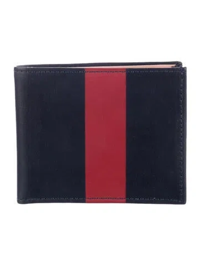 Pre-owned Clare V Leather Colorblock Pattern Wallet In Blue