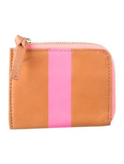 Pre-owned Clare V Leather Colorblock Pattern Wallet In Multi