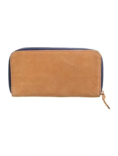 Pre-owned Clare V Leather Continental Wallet In Neutral
