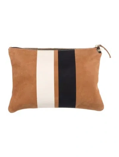 Pre-owned Clare V Leather Cosmetic Bag In Brown