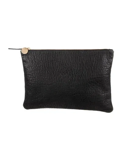 Pre-owned Clare V Leather Cosnetic Bag In Black