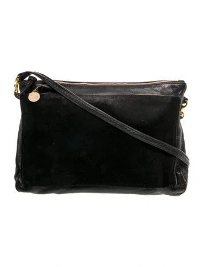 Pre-owned Clare V Leather Crossbody Bag In Black