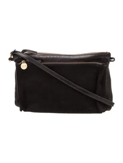 Pre-owned Clare V Leather Crossbody Bag In Black