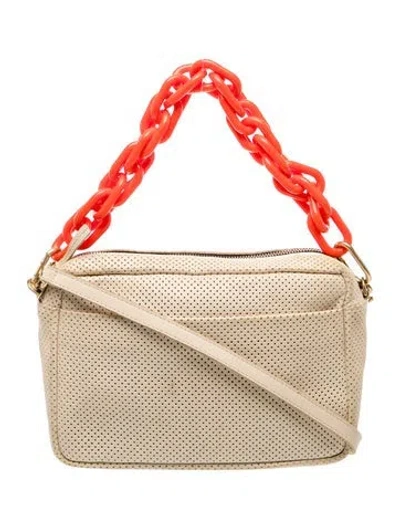 Pre-owned Clare V Leather Crossbody Bag In Neutrals
