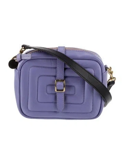 Pre-owned Clare V Leather Crossbody Bag In Purple