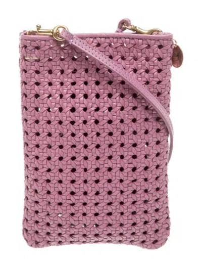 Pre-owned Clare V Leather Crossbody Bag In Purple