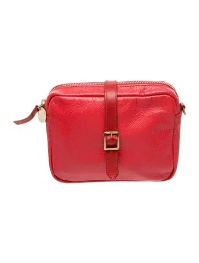 Pre-owned Clare V Leather Crossbody Bag In Red