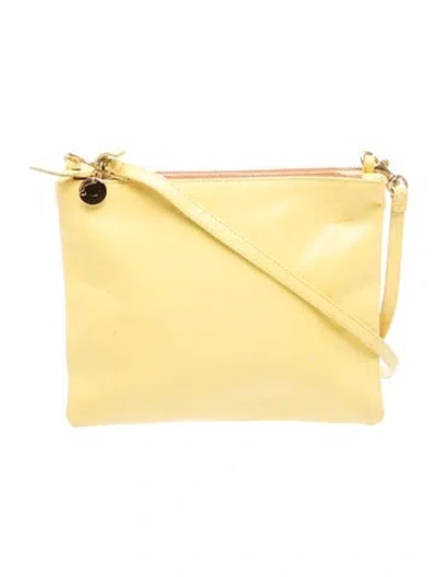 Pre-owned Clare V Leather Evening Bag In Yellow