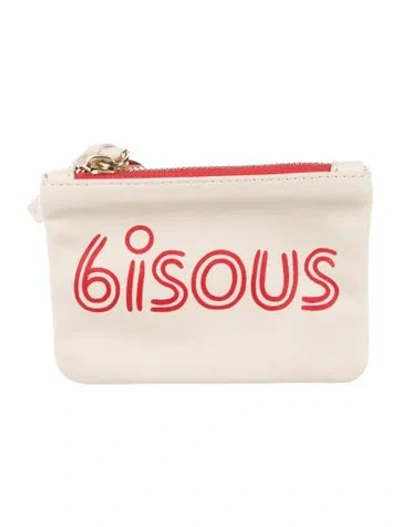 Pre-owned Clare V Leather Graphic Print Pouch In Neutral