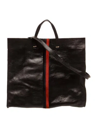 Pre-owned Clare V Leather Messenger Bag In Black