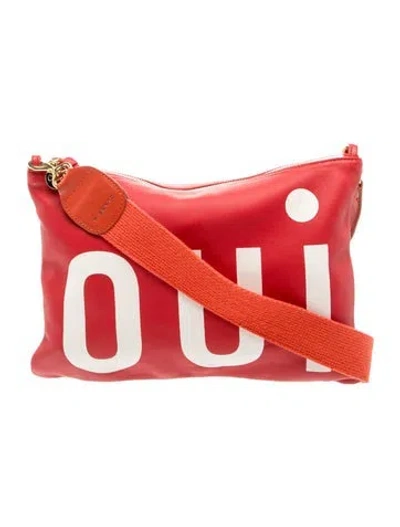 Pre-owned Clare V Leather Messenger Bag In Red
