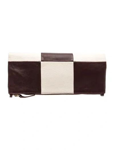 Pre-owned Clare V Leather Minaudière In Brown