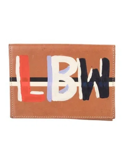 Pre-owned Clare V Leather Printed Card Holder In Brown