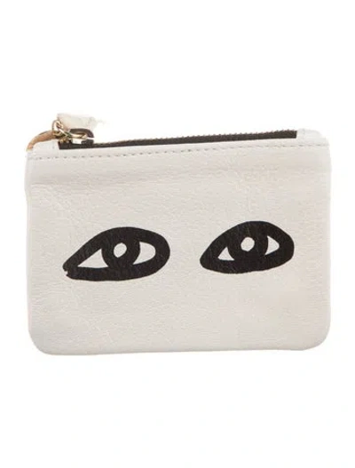Pre-owned Clare V Leather Printed Wallet In Neutrals