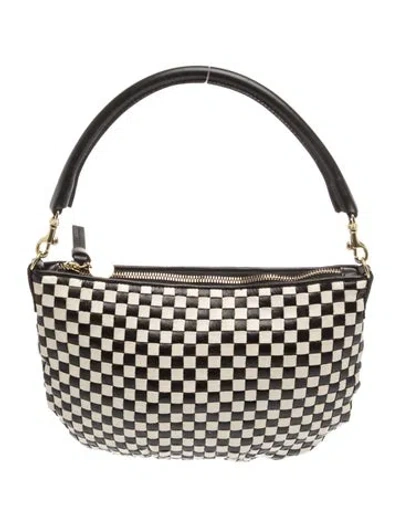 Pre-owned Clare V Leather Shoulder Bag In Black/white