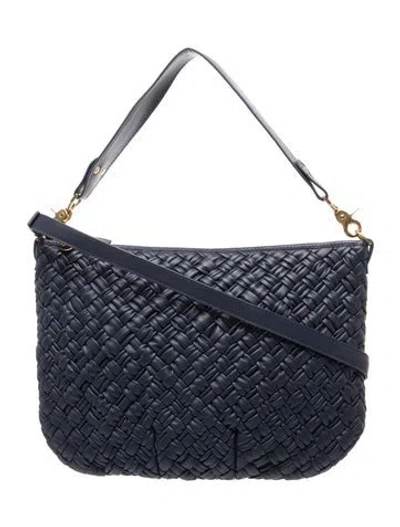 Pre-owned Clare V Leather Shoulder Bag In Blue