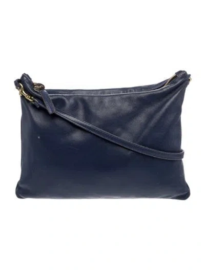 Pre-owned Clare V Leather Shoulder Bag In Blue