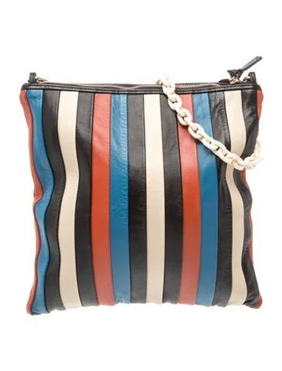 Pre-owned Clare V Leather Shoulder Bag In Blue