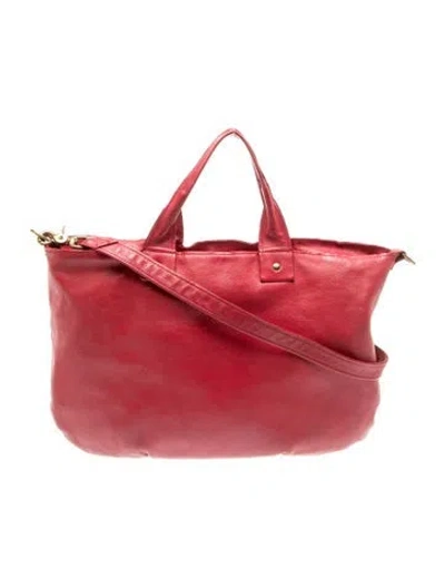Pre-owned Clare V Leather Shoulder Bag In Burgundy