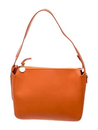 Pre-owned Clare V Leather Shoulder Bag In Burgundy