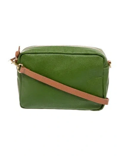 Pre-owned Clare V Leather Shoulder Bag In Green