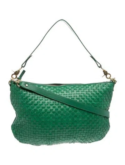 Pre-owned Clare V Leather Shoulder Bag In Green