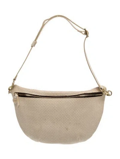 Pre-owned Clare V Leather Shoulder Bag In Neutral
