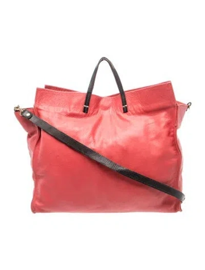 Pre-owned Clare V Leather Shoulder Bag In Red