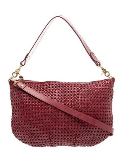 Pre-owned Clare V Leather Shoulder Bag W/ Tags In Burgundy