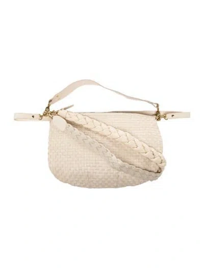 Pre-owned Clare V Leather Shoulder Bag In White