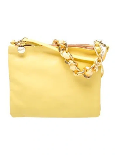 Pre-owned Clare V Leather Shoulder Bag In Yellow