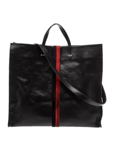 Pre-owned Clare V Leather Top Handle Bag In Black