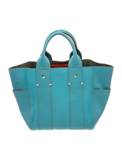 Pre-owned Clare V Leather Top Handle Bag In Blue