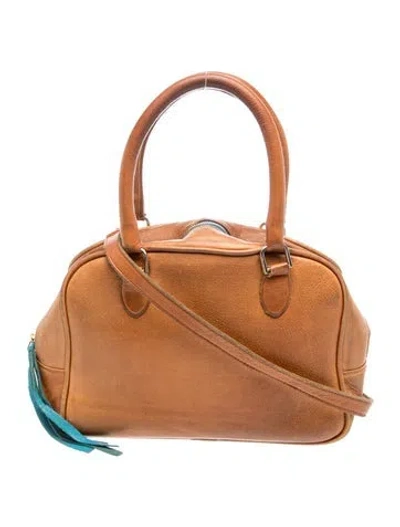 Pre-owned Clare V Leather Top Handle Bag In Brown