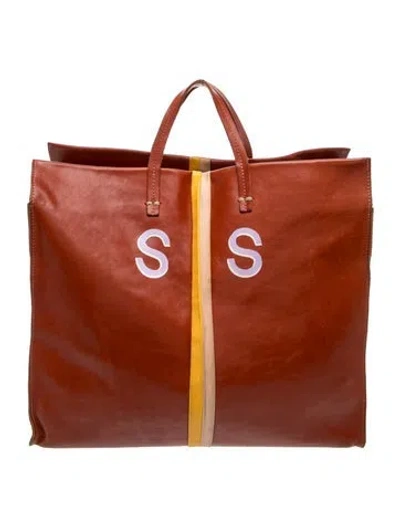 Pre-owned Clare V Leather Top Handle Bag In Brown