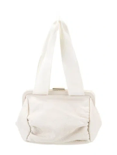 Pre-owned Clare V Leather Top Handle Bag In Neutral