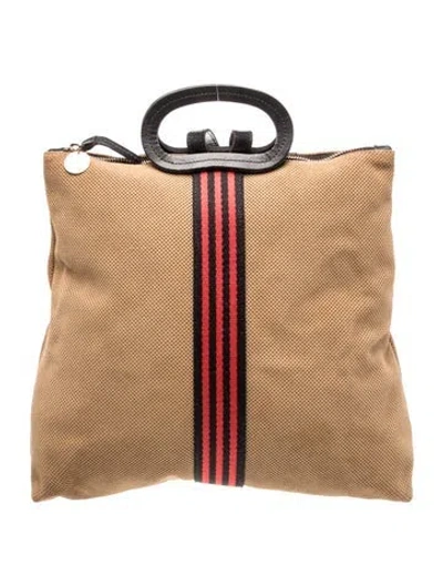 Pre-owned Clare V Leather Top Handle Bag In Neutral